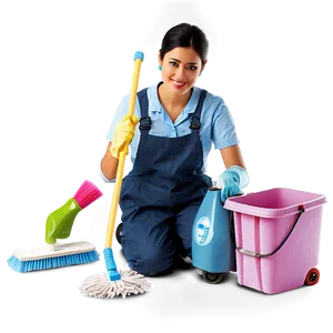 Cleaning Lady With Equipment PNG 29 PNG
