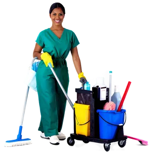 Cleaning Lady With Supplies PNG 5 PNG
