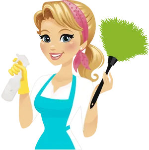 Cleaning Service Cartoon Character.png PNG image