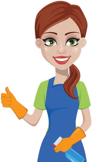 Cleaning Service Professional Cartoon PNG image