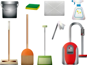Cleaning Supplies Vector Illustration PNG image