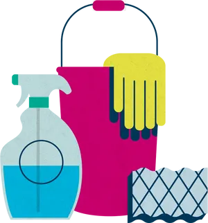 Cleaning Supplies Vector Illustration PNG image