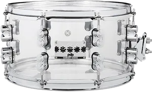 Clear Acrylic Snare Drum PNG image