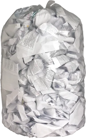 Clear Bag Fullof Paper Waste PNG