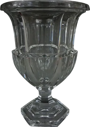 Clear Glass Pedestal Vase PNG image