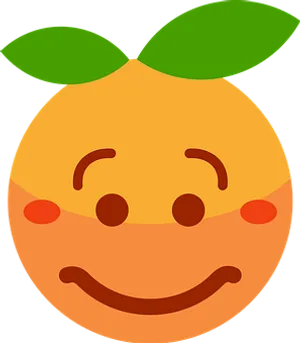 Clementine Smiley Face Emoji PNG image