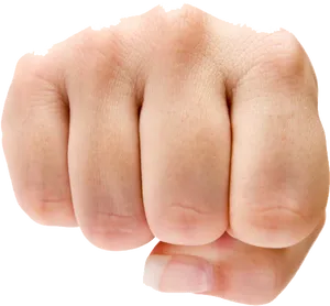 Clenched Fist Isolatedon Black PNG