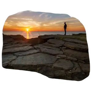 Cliff And Glowing Sunset Png 64 PNG image