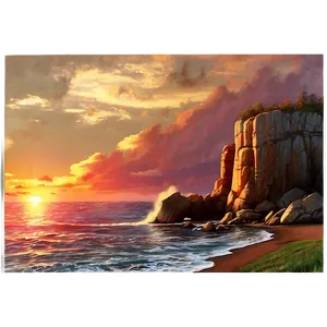 Cliff And Glowing Sunset Png Bfq93 PNG image