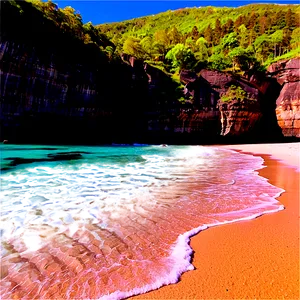 Cliff And Sandy Beach Png 06122024 PNG image