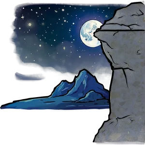 Cliff By The Night Sky Png 54 PNG image