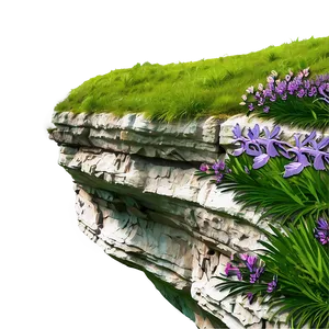 Cliff With Spring Flowers Png 27 PNG image