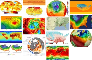 Climate Data Visualization Collage PNG image