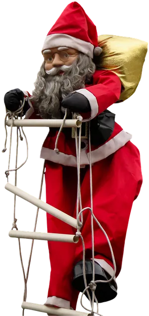 Climbing Santa Decoration PNG image