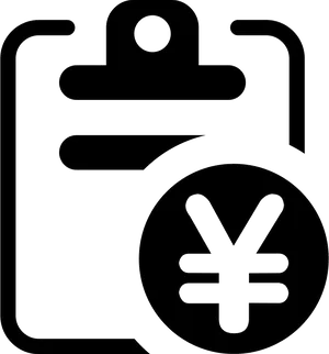 Clipboard Yen Symbol Icon PNG image