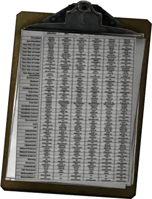 Clipboardwith Detailed List PNG