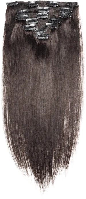 Clipin Hair Extension Brown PNG image