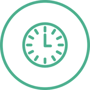 Clock Icon Teal Background