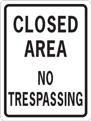 Closed Area No Trespassing Sign PNG