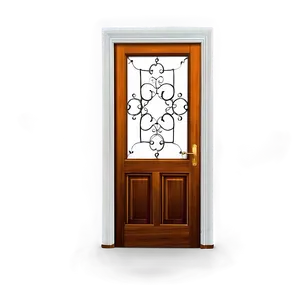 Closed Door With Ornament PNG 06292024