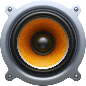 Closeup Orange Speaker Cone PNG image