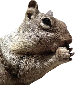 Closeup Squirrel Eating Nut
