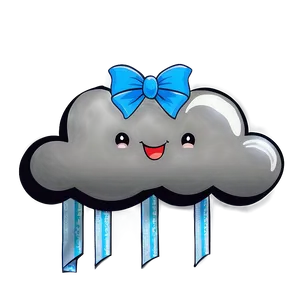 Cloud Cartoon With Bow PNG 73 PNG