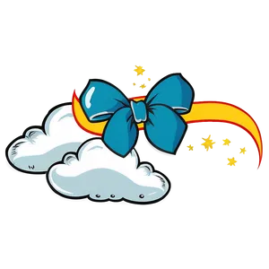 Cloud Cartoon With Bow PNG Cky32 PNG