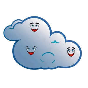 Cloud Cartoon With Faces PNG 52