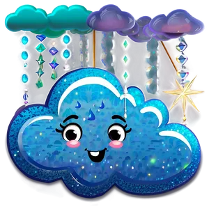 Cloud Cartoon With Glitter PNG Rxu PNG