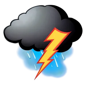 Cloud Cartoon With Lightning Bolt PNG 06122024 PNG