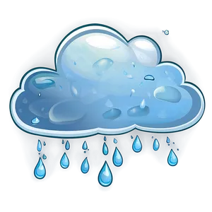 Cloud Cartoon With Raindrops PNG 06122024 PNG