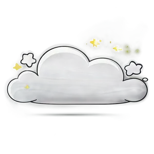 Cloud Cartoon With Stars PNG Qva