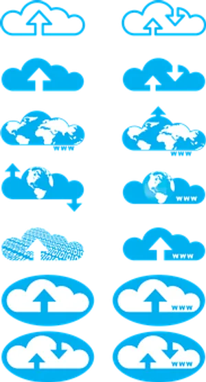 Cloud Computing Icons Set PNG image