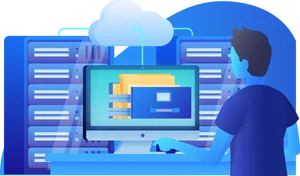 Cloud Data Management Illustration PNG image