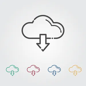Cloud Download Icon Set PNG image
