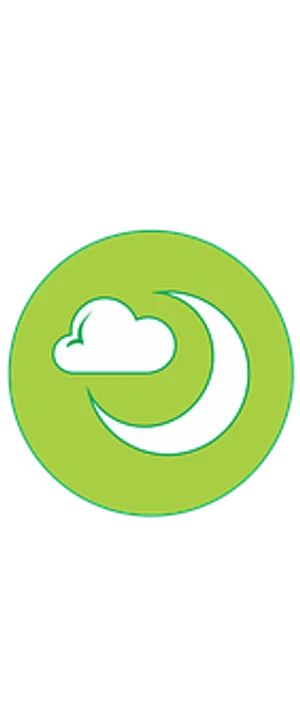 Cloud Moon Icon Green Background PNG image