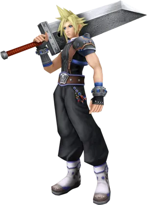 Cloud_ Strife_with_ Buster_ Sword PNG image