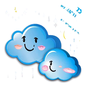 Cloud With Faces Clipart PNG Kwj