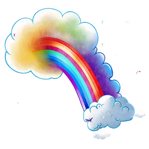 Cloud With Rainbow Tail PNG Jmf PNG