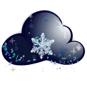 Cloud With Snowflakes PNG Qlq