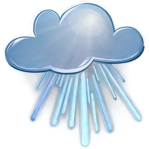 Cloud With Sun Rays PNG 7