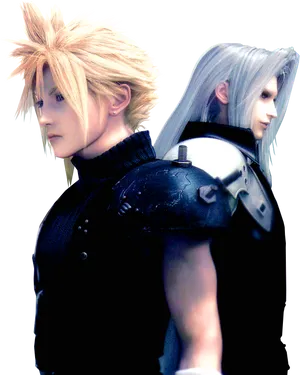 Cloudand Sephiroth Backto Back PNG