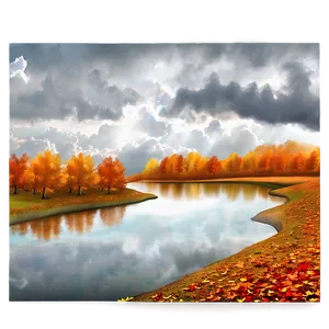 Cloudy Autumn Scene Png Rsj PNG image