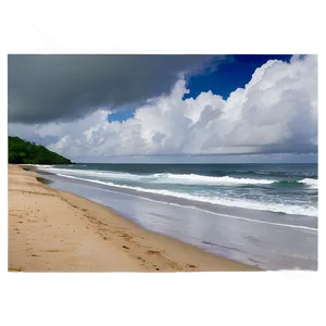 Cloudy Seaside Morning Png 06252024 PNG image