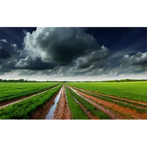 Cloudy Sky Over Fields PNG 75 PNG