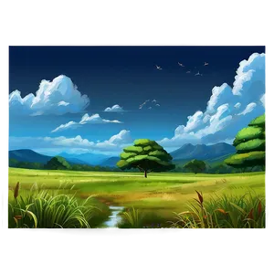 Cloudy Summer Landscape PNG 51 PNG