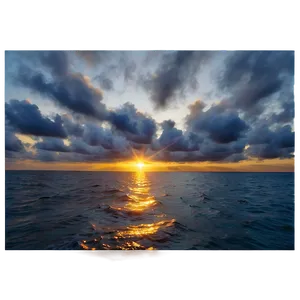 Cloudy Sunrise Ocean PNG Skc20 PNG
