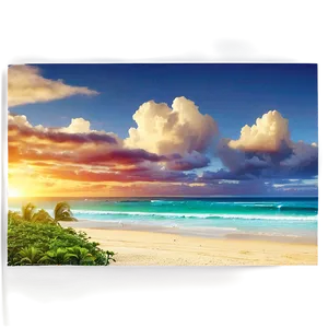 Cloudy Sunset Beach PNG 14 PNG