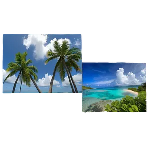 Cloudy Tropical Paradise PNG Tpk37 PNG